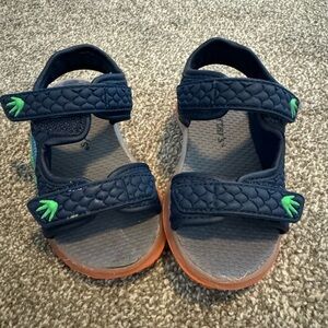 Carter's Kasai Toddler Boys Light Up Sandals Blue Dinosaur size 6 summer shoes